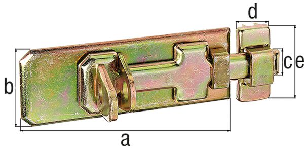 Produktbild Alberts Sicherheits-Schlossriegel, m.flachem Griff, m.Schlaufe, VA, Platte LxB100x40mm