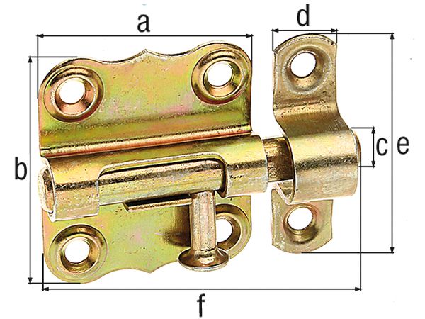 Produktbild Alberts Grendelriegel, m.Knopf, o.Feder, m.Schlaufe, Edelstahl, LxB39x38mm