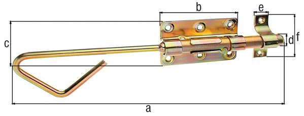 Produktbild Alberts Bolzen-Stangenriegel, mit befestigter Schlaufe,Edelstahl, Bolzen Ø15,5, L320mm