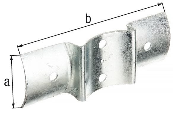 Produktbild Alberts Zaun-Riegelbeschlag,f.Pfosten u.Palisaden Ø100 mm,feuerverzinkt,LxB 70x200 mm