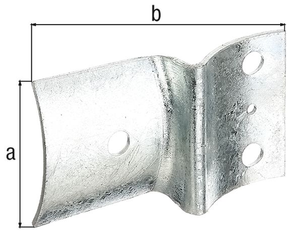 Produktbild Alberts Zaun-Riegelbeschlag,f.Pfosten u.Palisaden Ø100 mm,feuerverzinkt,LxB 70x117,5 mm