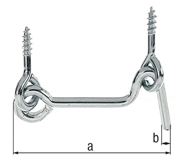 Produktbild Alberts Sturmhaken, mit Öse, blau verzinkt, z.Einschrauben, Länge 120 mm, Haken Ø4 mm