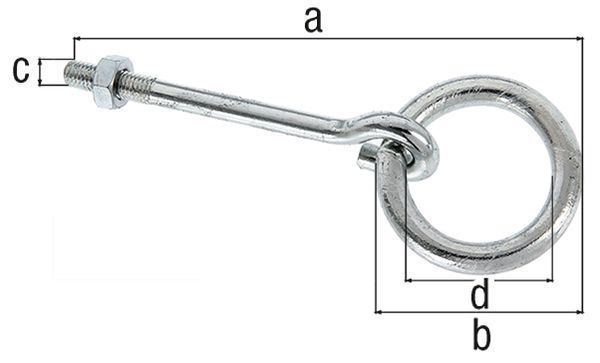 Produktbild Alberts Befestigungsring,galv.blau verzinkt,z.Durchschrauben,Länge 130mm,Außenmaß Ø65mm