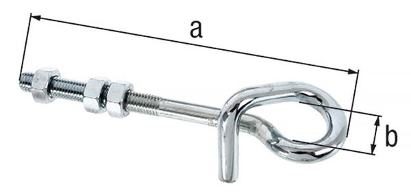 Produktbild Alberts Schaukelhaken, mit Gewinde, galv. blau verzinkt, z. Durchschrauben, M12, L 180mm