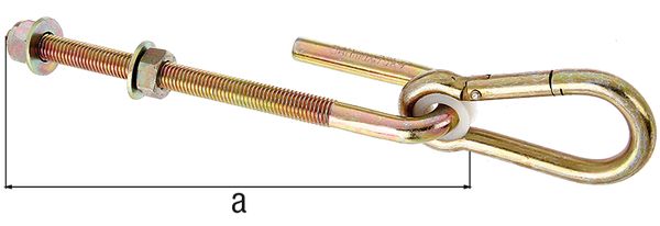 Produktbild Alberts Schaukelhaken, galv. gelb verzinkt, zum Durchschrauben, Gewinde M12, Länge 200mm bild 2