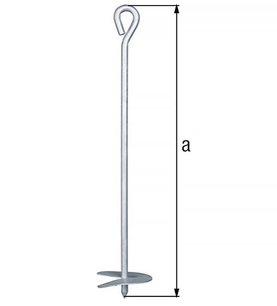 Produktbild Alberts Bodenanker,zum Eindrehen,mit Zubehör,feuerverzinkt,Länge 525mm,Schnecke Ø100mm