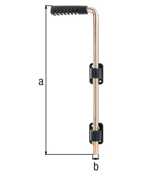 Produktbild Alberts Bodenschieber,verzinkt,Griff schwarz,Gesamthöhe 400 mm,Abstand Bolzen-Tor 20 mm