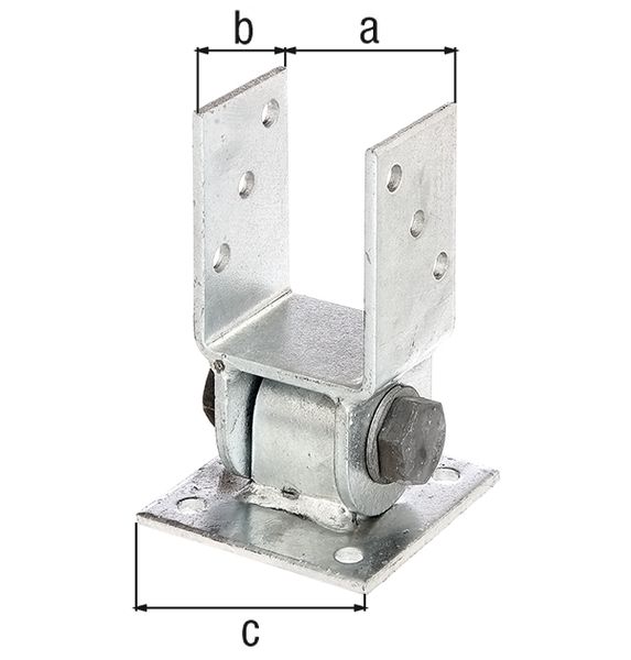 Produktbild Alberts Pfostenträger mit bewegl. Oberteil, feuerverzinkt, zum Aufschr., l. Breite 91 mm