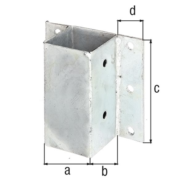 Produktbild Alberts Pfostenträger für L- und U-Steine o. Mauern, feuerverzinkt, z. Anschr., 71x71 mm