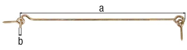 Produktbild Alberts Sturmhaken, mit Öse, galvanisch gelb verzinkt, zum Einschrauben, 400xØ6 mm
