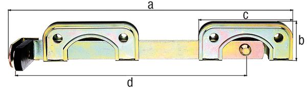 Produktbild Alberts Doppeltorüberwurf,für schmale Rahmenhölzer,galv.gelb verzinkt,Gesamtlänge 335mm