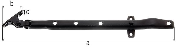 Produktbild Alberts Fenster-Feststeller, für Klapp-und Drehflügelfenster, schwarz kstbe.,Länge 285mm bild 2