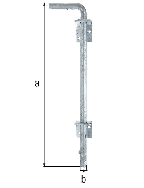 Produktbild Alberts Bodenschieber, feuerverzinkt, Gesamthöhe 500 mm, Abstand Bolzen - Tor 40 mm