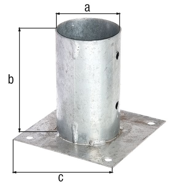 Produktbild Alberts Aufschraubhülse für Rundholzpfosten, feuerverzinkt, Topf Ø 81 mm