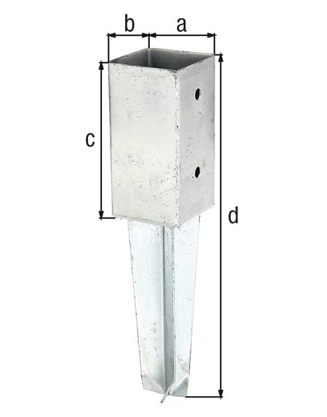 Produktbild Alberts Bodenhülse für Vierkantholzpfosten, feuerverzinkt,z.Einbetonieren, 71x71/350mm