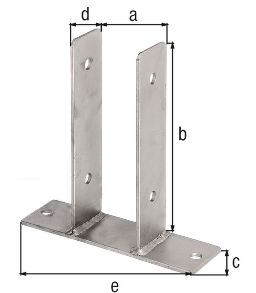 Produktbild Alberts U-Pfostenträger, Edelstahl, z.Aufschrauben, BxH 91x200 mm