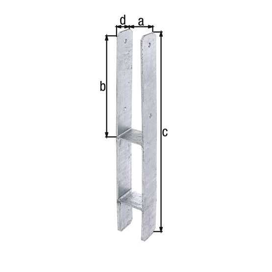 Produktbild Alberts H-Pfostenträger fvz z. Einbetonieren lichte Breite 71mm Höhe 600mm Stärke 5mm