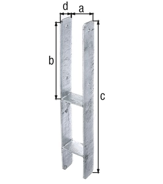 Produktbild Alberts H-Pfostenträger z. Einbetonieren lichte Breite 116mm Höhe  600mm Stärke 5mm