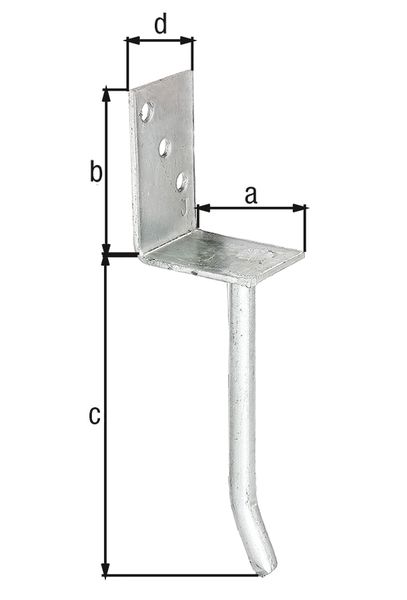 Produktbild Alberts L-Pfostenträger mit Betonanker aus Rundstahl, feuerverzinkt, Breite 80 mm