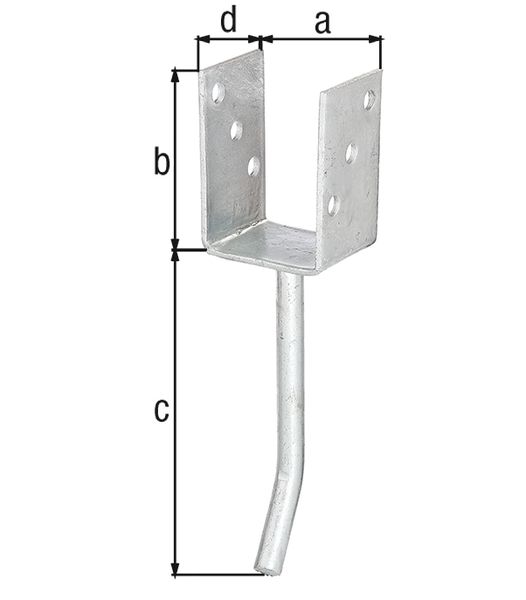 Produktbild Alberts U-Pfostenträger/Betonanker Rundstahl, fvz, zEinbet.,BxH 71x100mm,L Anker 200mm