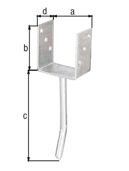 Produktbild Alberts U-Pfostenträger/Betonanker Rundstahl fvz z. Einbet. BxH 141x100mm L Anker 200mm
