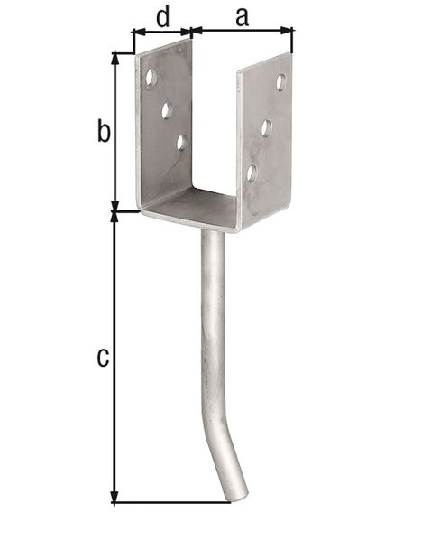 Produktbild Alberts U-Pfostenträger/Betonanker Rundstahl VA zEinbet. BxH 71x100mm L Anker 200mm