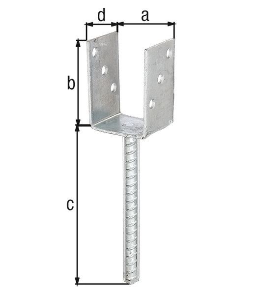 Produktbild Alberts U-Pfostenträger/Betonanker Riffelstahl fvz zEinbet. BxH 75x100mm L Anker 200mm