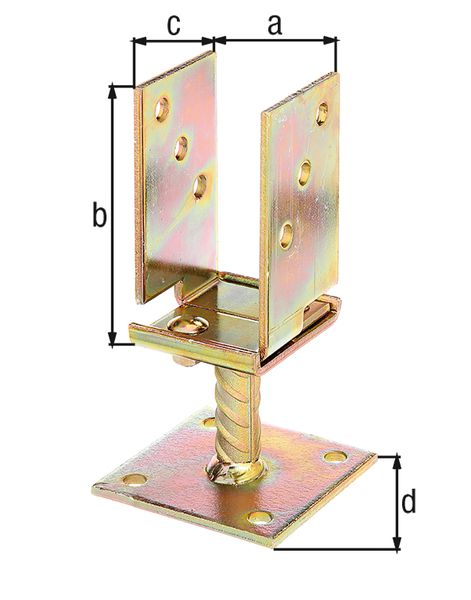 Produktbild Alberts U-Pfostenträger, breitenverstellbar 71 - 131 mm, gelb verzinkt, z. Aufschrauben
