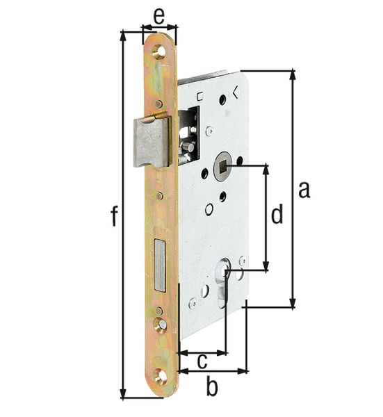 Produktbild Alberts Einsteckschloss, speziell für Rahmentore, verzinkt, PZ, ohne Schließblech