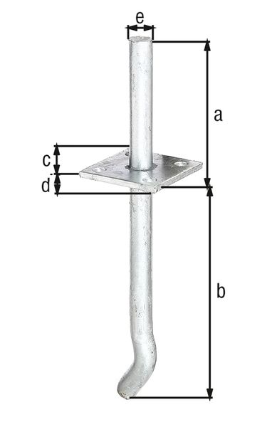 Produktbild Alberts I-Pfostenträger mit Stift, feuerverzinkt, zum Einbetonieren, Stiftlänge 100 mm