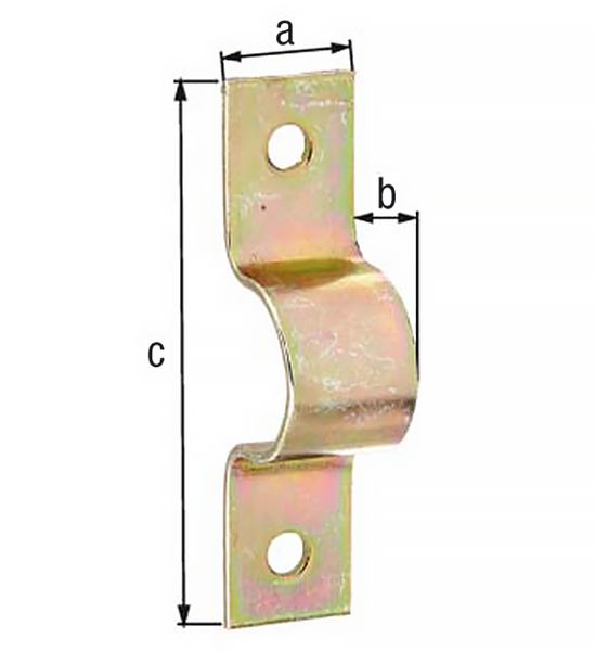 Produktbild Alberts Rohrschelle, galv. gelb verzinkt, für Rohr Ø31,8mm und Ø1 1/4 Zoll, TxB 25x107mm bild 2