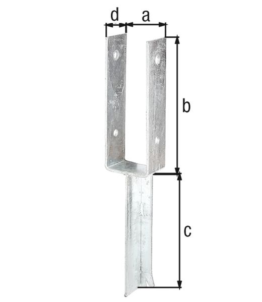 Produktbild Alberts U-Pfostenträger/Betonanker T-Eisen, fvz, zEinbet., BxH 96x200mm, L Anker 200mm