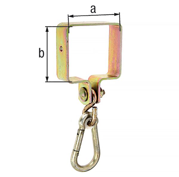 Produktbild Alberts Schaukelschelle, für Vierkantholz, galv. gelb verzinkt, Breite 90 mm, Höhe 90 mm bild 2