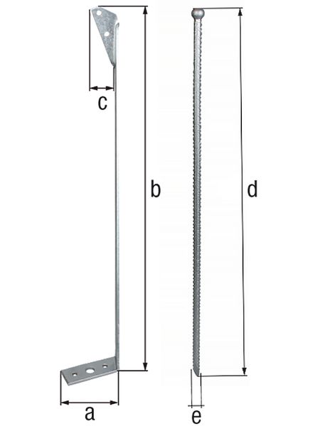 Produktbild Alberts Sturmanker, mit Erddorn, feuerverzinkt, Material 40x5 mm, Gesamtlänge 637 mm