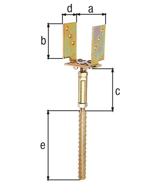 Produktbild Alberts U-Pfostenträger, höhen- und breitenverstellbar, verzinkt, z. Einbetonieren