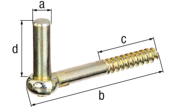 Produktbild Alberts Kloben z.Einschrauben, galv.gelb verz., Dorn Ø13 mm, L:115 mm, Gewinde-L: 57 mm