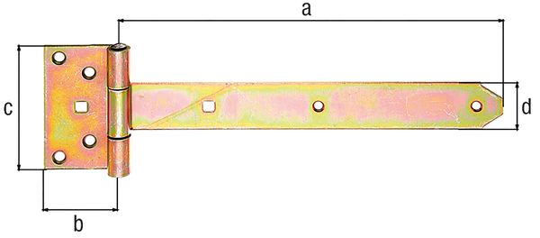 Produktbild Alberts Kreuzgehänge, gelb verzinkt, Scharnier LxB 103x59, Band LxB 291x40 mm