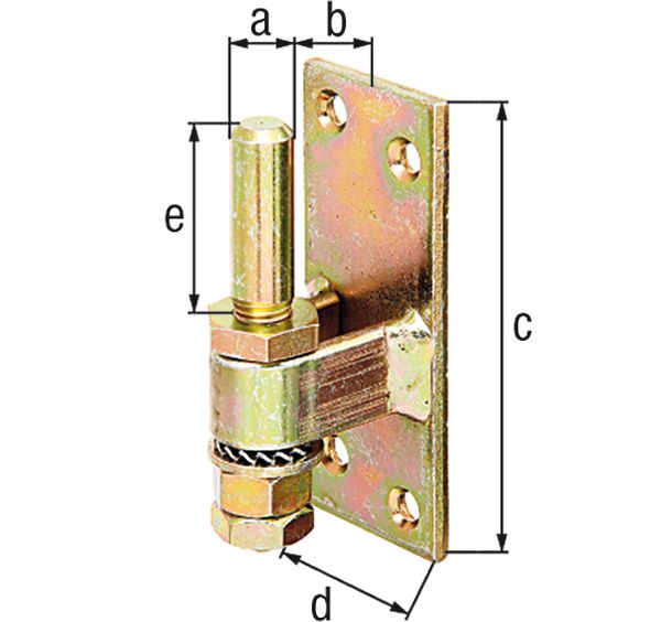 Produktbild Alberts Kloben z.Anschrauben,verstellbar 5 - 23 mm,gelb vz.DornØ13mm,Platte HxB100x40mm bild 2