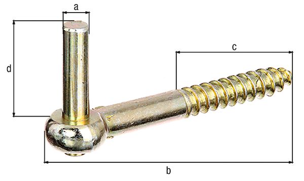 Produktbild Alberts Kloben z.Einschrauben, galv.gelb verz., Dorn Ø10 mm, L:115 mm, Gewinde-L: 57 mm