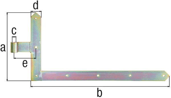 Produktbild Alberts Tor-Winkelband, Abschluss spitz, oben, feuerverzinkt, HxL 600x1000mm,Rolle Ø20mm