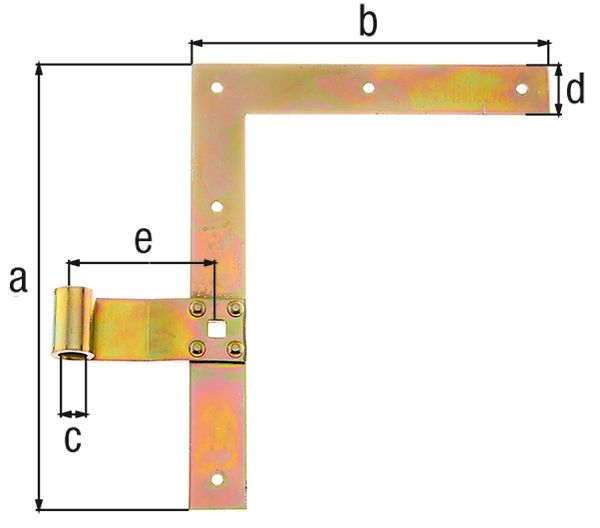 Produktbild Alberts Fensterladen-Winkelband gerade unten gelb verzinkt HxL 250x200mm Rolle Ø13mm