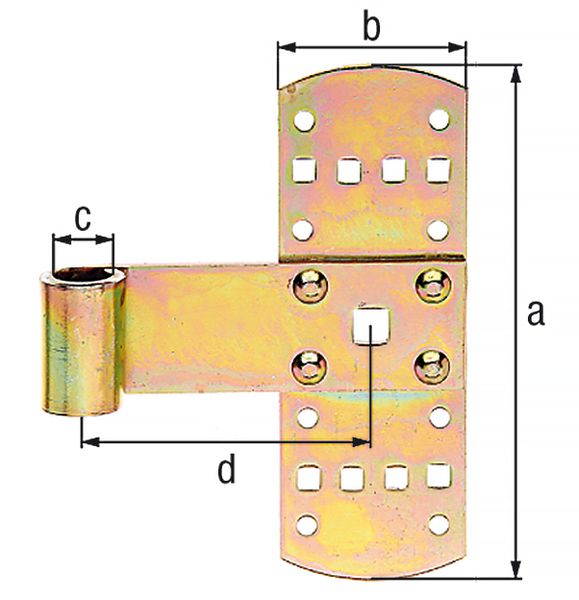Produktbild Alberts Kreuzband, galv. gelb verzinkt, HxB 160x50 mm, Rolle Ø13 mm bild 2