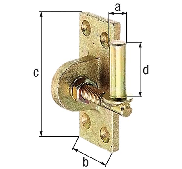 Produktbild Alberts Kloben z.Anschrauben,verstellb.,feuervz.DornØ16mm Platte BxH40x100mm Gewinde:M16 bild 2