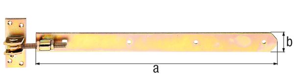 Produktbild Alberts Ladenband, gerade, Abschluss abgerundet, verstellbar, vz,LxB660x40mm,Gewinde M16