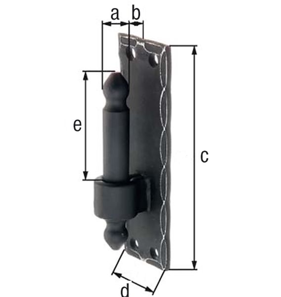 Produktbild Alberts Kloben auf Platte,randgehämmert,schwarz,DornØ16mm Abstand10mm Platte HxB150x45mm