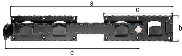Produktbild Alberts Doppeltorüberwurf,  Schmiedeeisen,  randgehämmert,  verzinkt, schwarz
