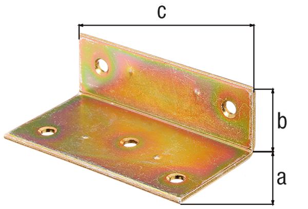 Produktbild Alberts Breitwinkel, galv. gelb verzinkt, TxHxB 40x25x75 mm bild 2
