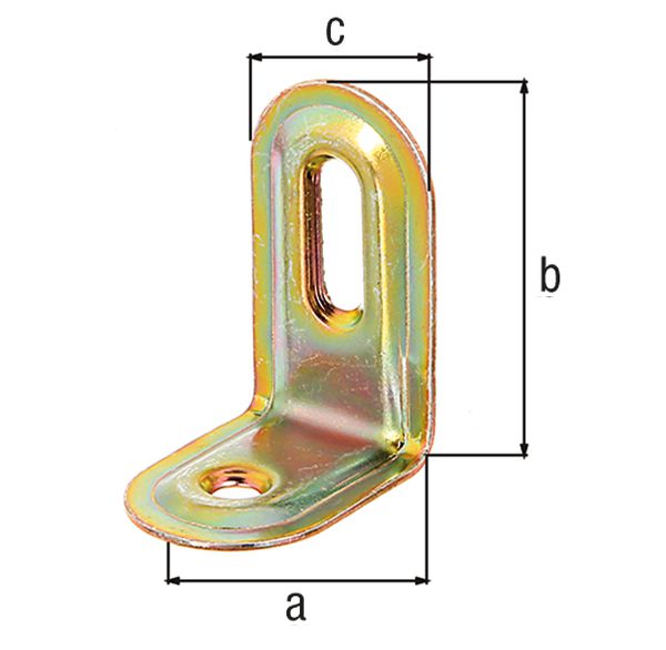 Produktbild Alberts Verstellwinkel, geprägt, mit Langloch, galv. gelb verzinkt, TxHxB 28x40x22 mm bild 2