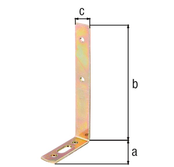 Produktbild Alberts Gardinenwinkel mit Langloch, galv. gelb vz, TxHxB 55x120x17 mm bild 2