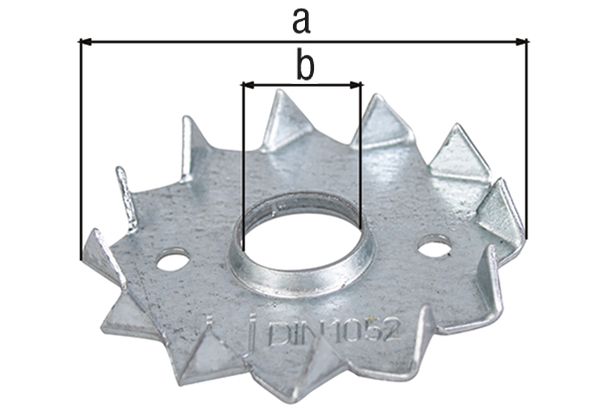 Produktbild Alberts Scheibendübel mit Zähnen,einseitig,sendz.vz.,Außen:Ø48 mm, Innen:Ø12 mm,f. M12